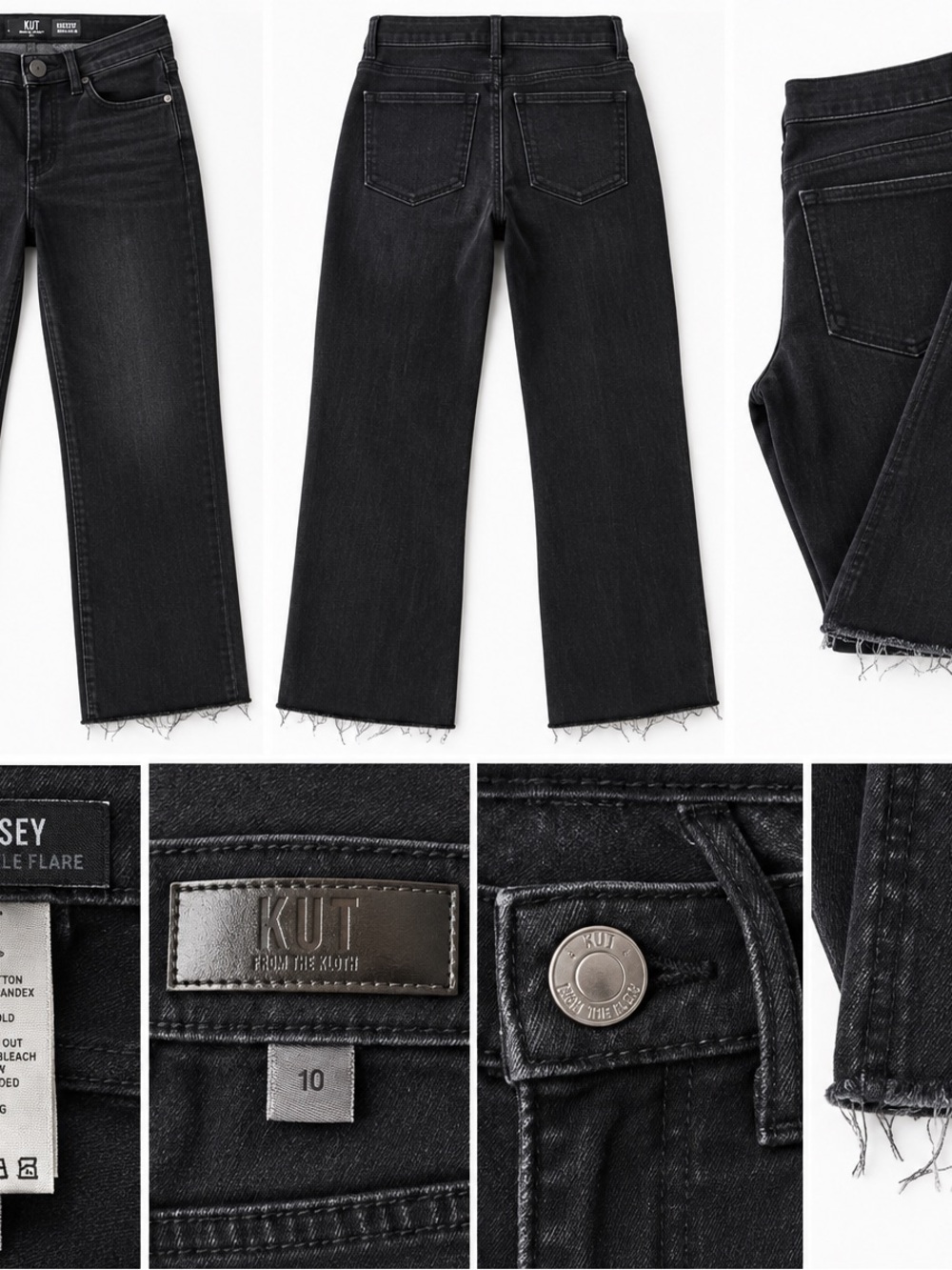 Kut From The Kloth Men’s Black Bootcut Jeans with Raw Hem